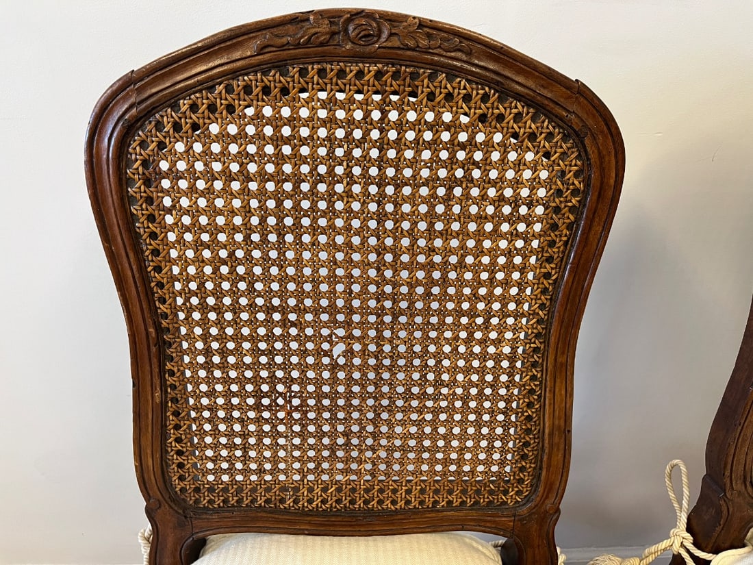 Cane Back Side Chairs, Pair - 3