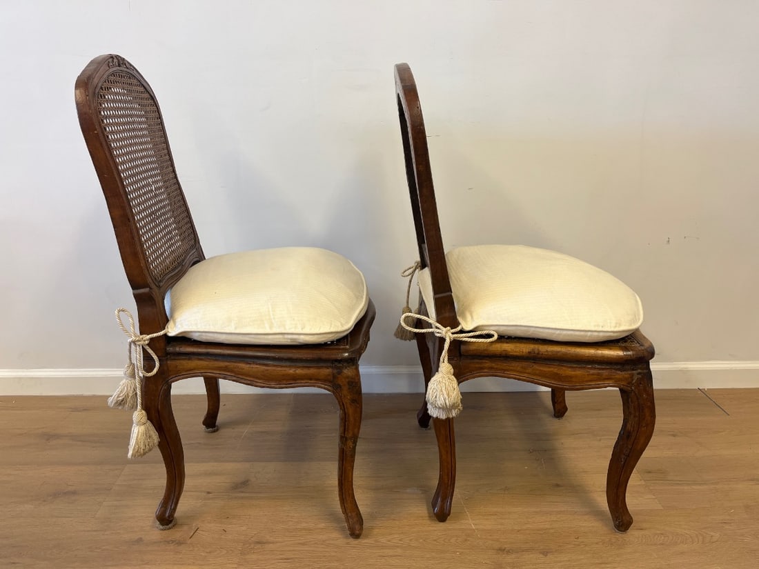 Cane Back Side Chairs, Pair - 5