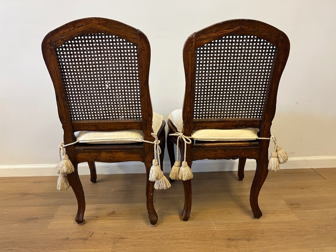 Cane Back Side Chairs, Pair - 6