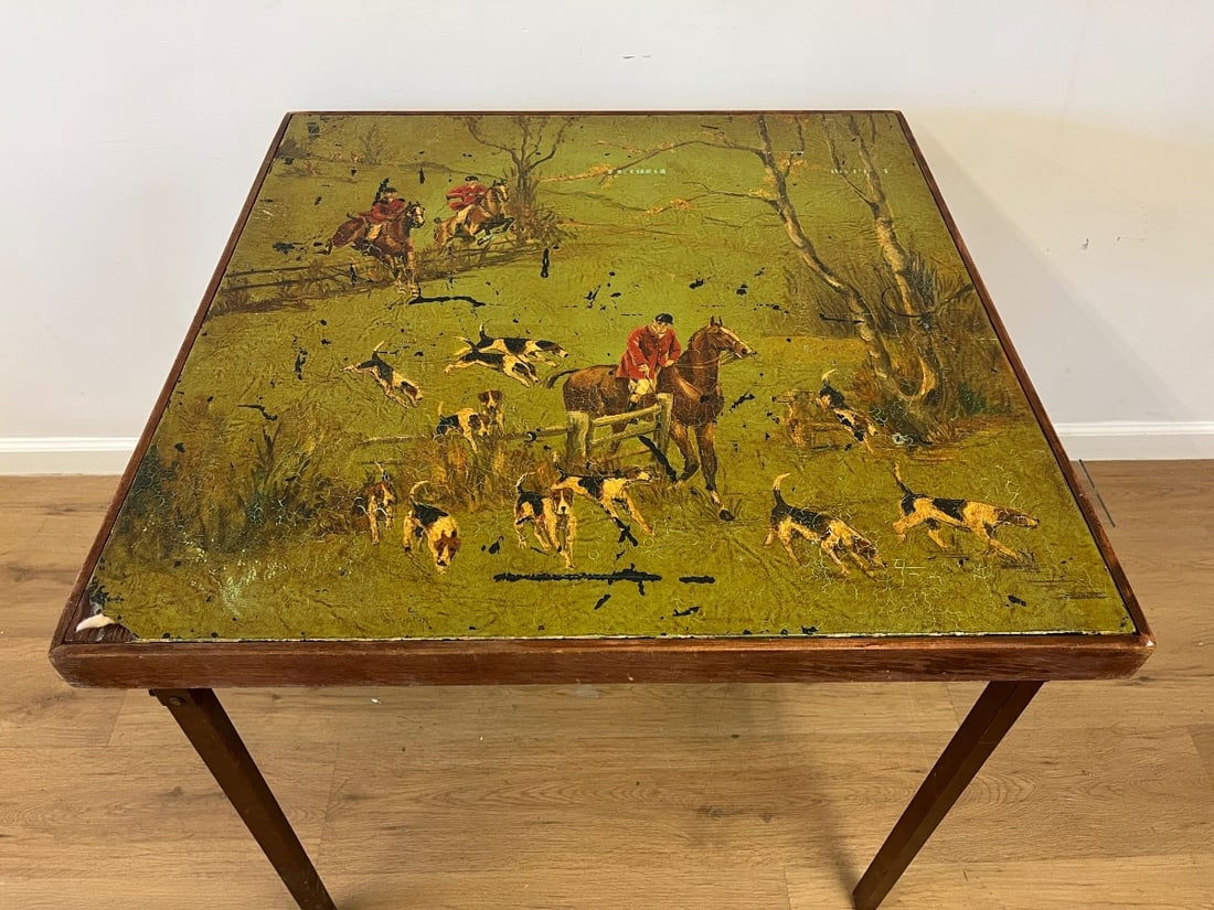 Folding Painted Card Table by B.Y. Acker - 4