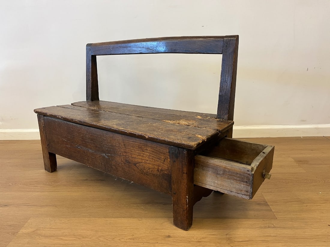 Antique Hall Bench - 7