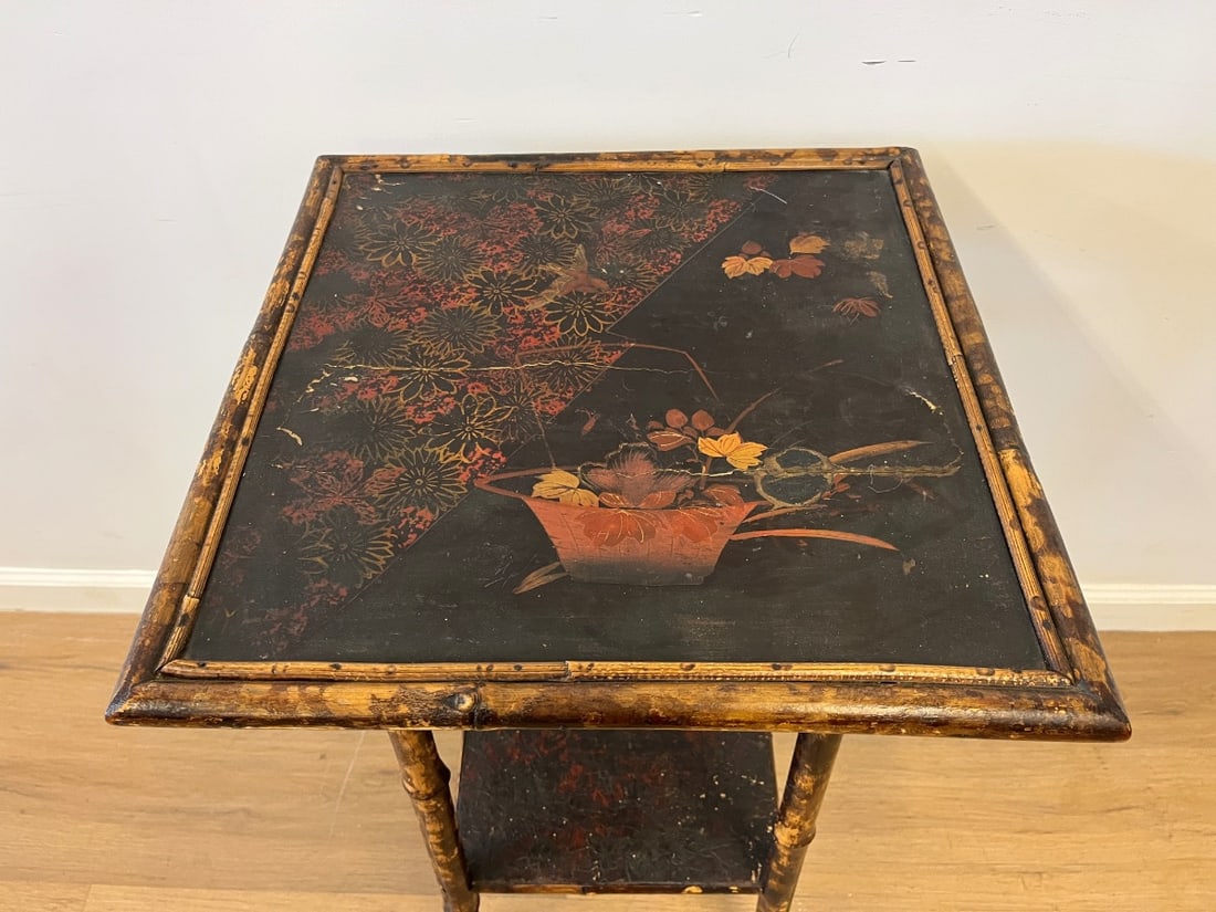 Burnt Bamboo Side Table - 4