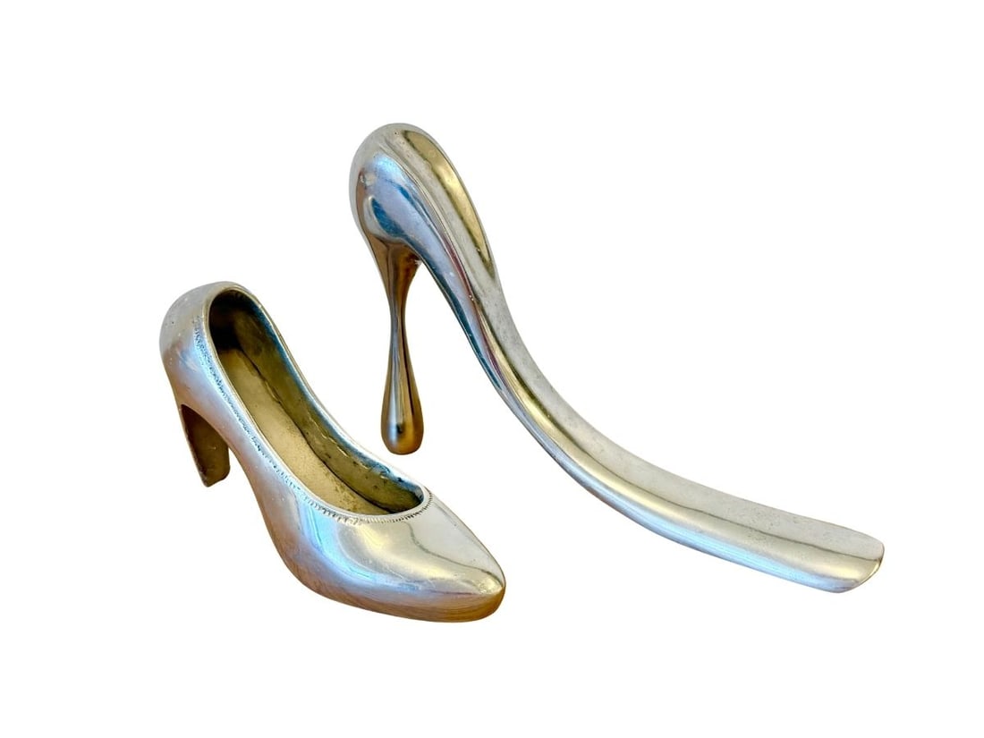 Manolo Blahnik Polished Cast Shoehorn and Lunares Decorative High Heel Shoe: Manolo Blahnik Polished Cast Shoehorn and Lunares Decorative High Heel Shoe