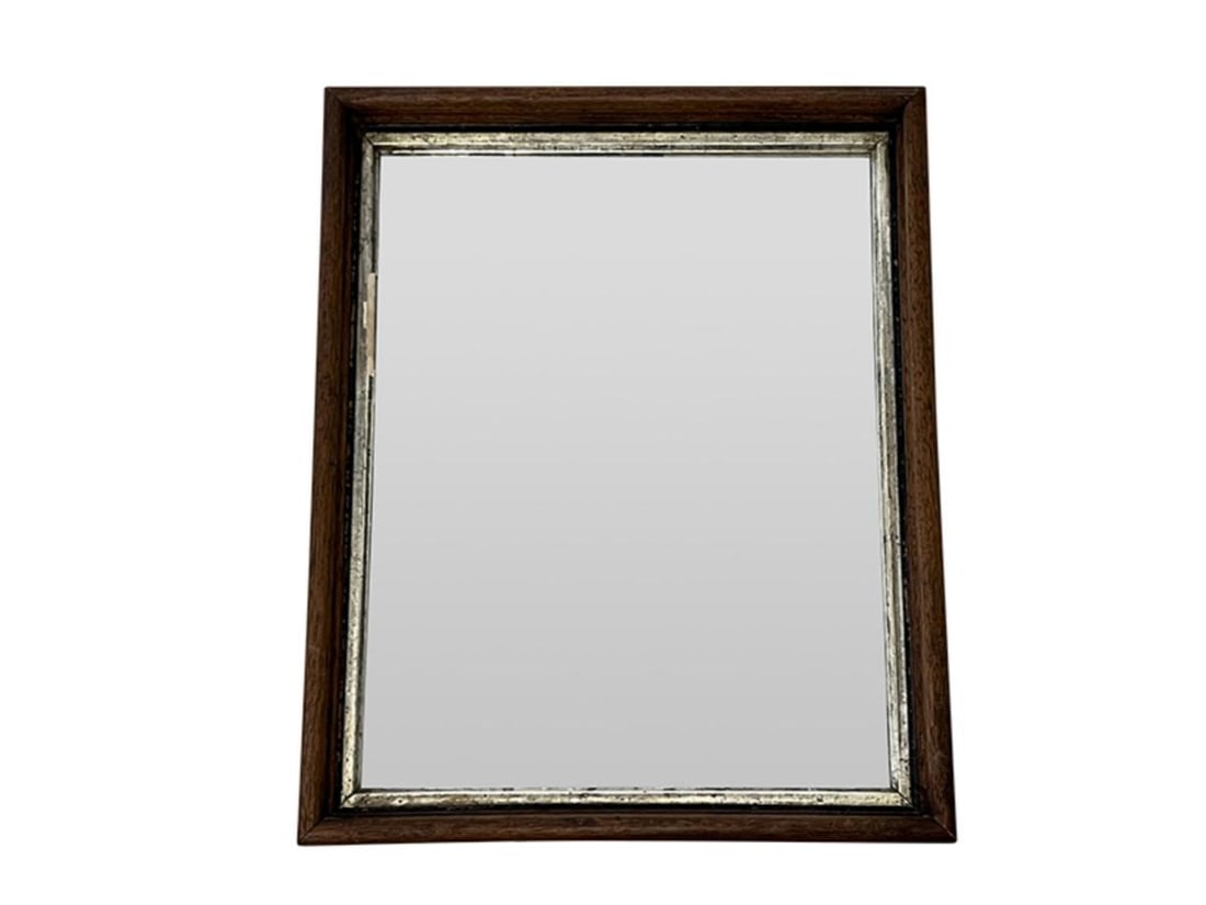 Wood Frame Mirror with Antiqued Glass: 20in w x 27in h x 3in d
