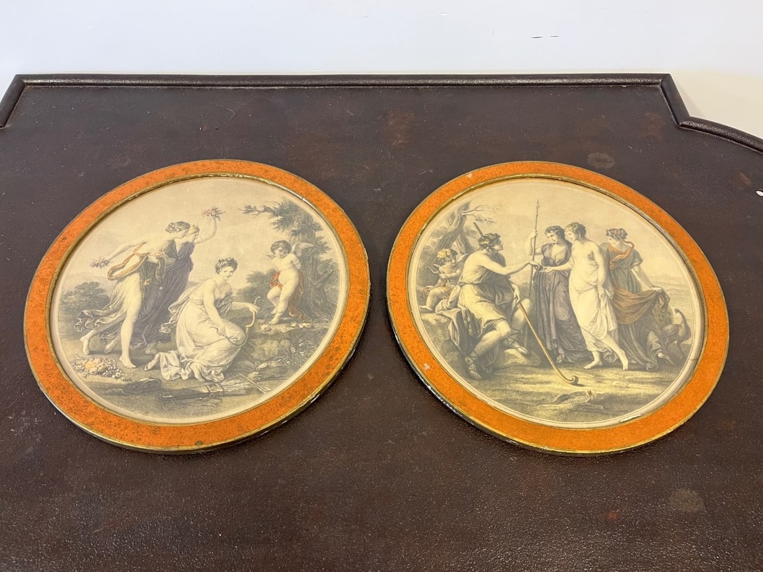 Framed Prints in Round Orange Frames - 3