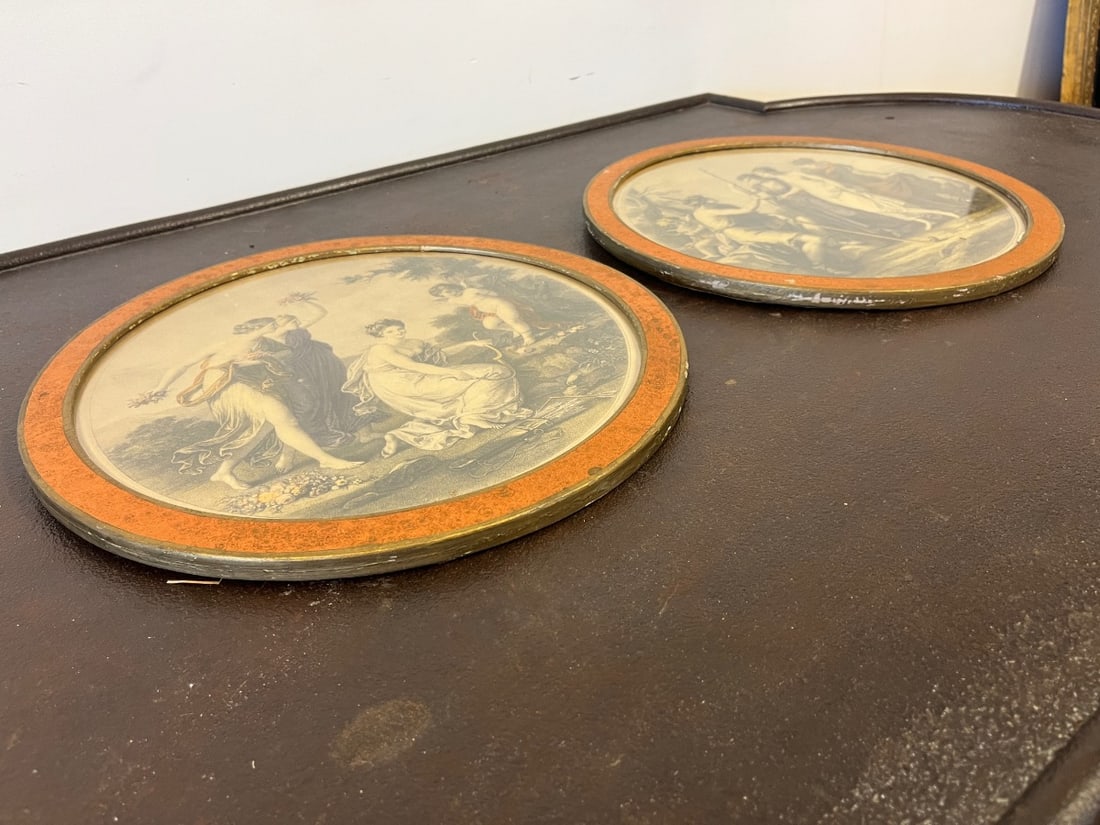 Framed Prints in Round Orange Frames - 5
