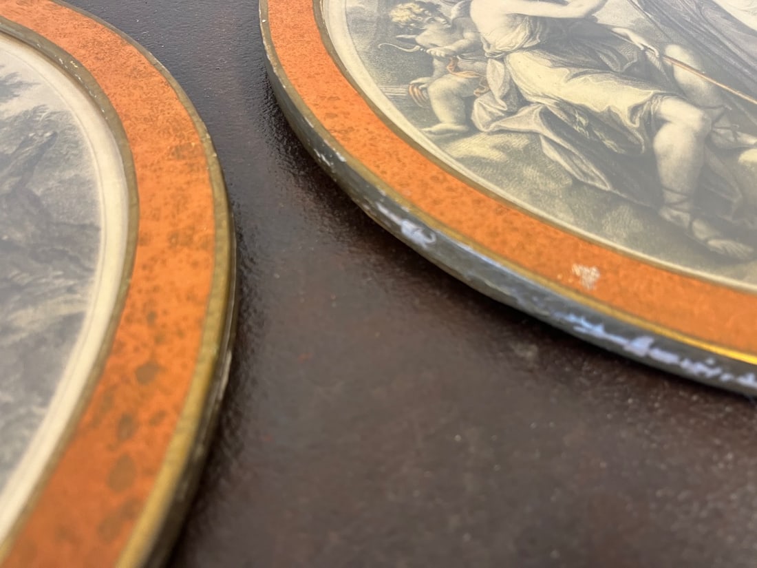 Framed Prints in Round Orange Frames - 6