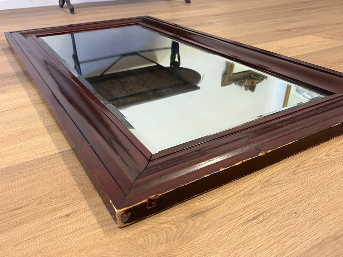 Tall Mahogany Rectangular Mirror - 4