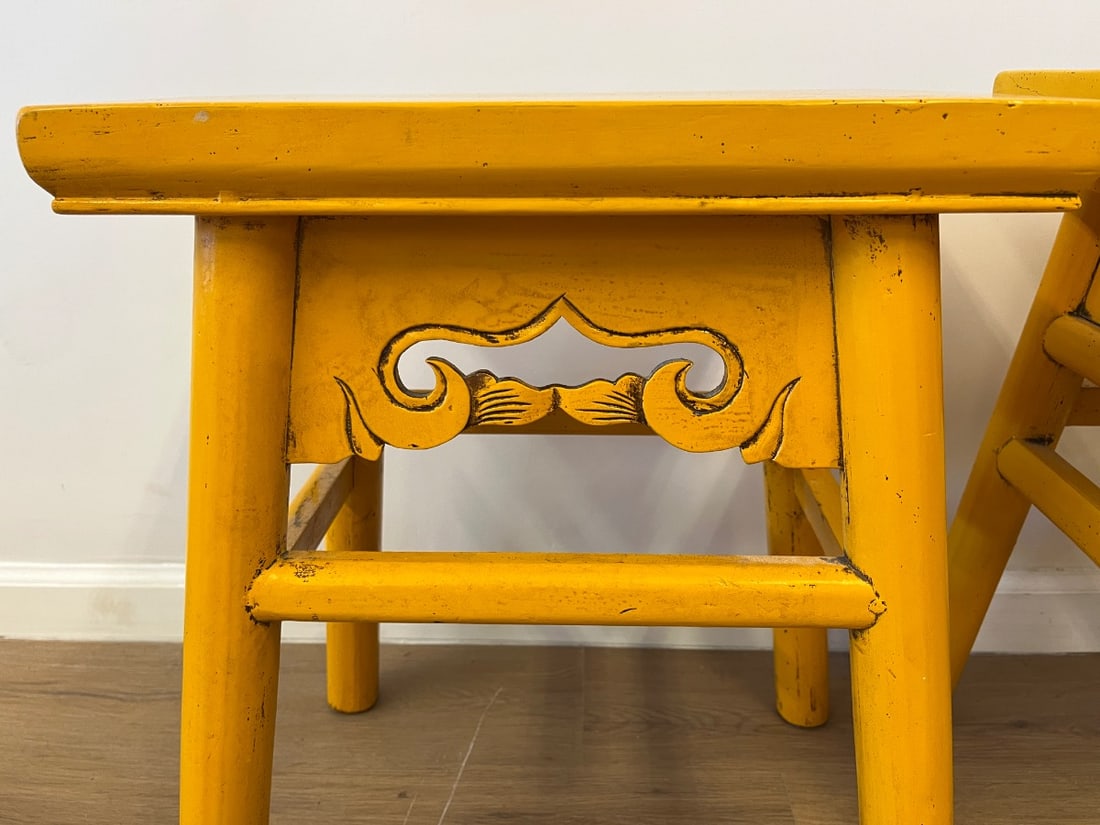 Painted Asian Stools, Pair - 3