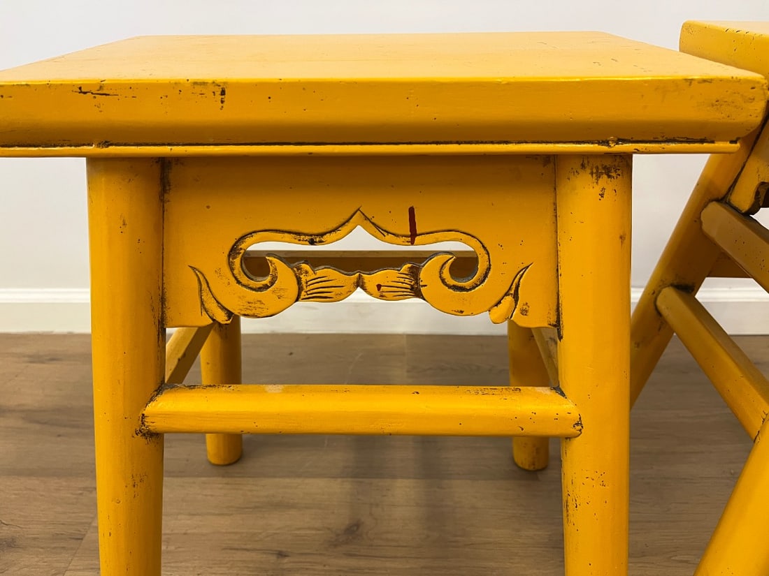 Painted Asian Stools, Pair - 7