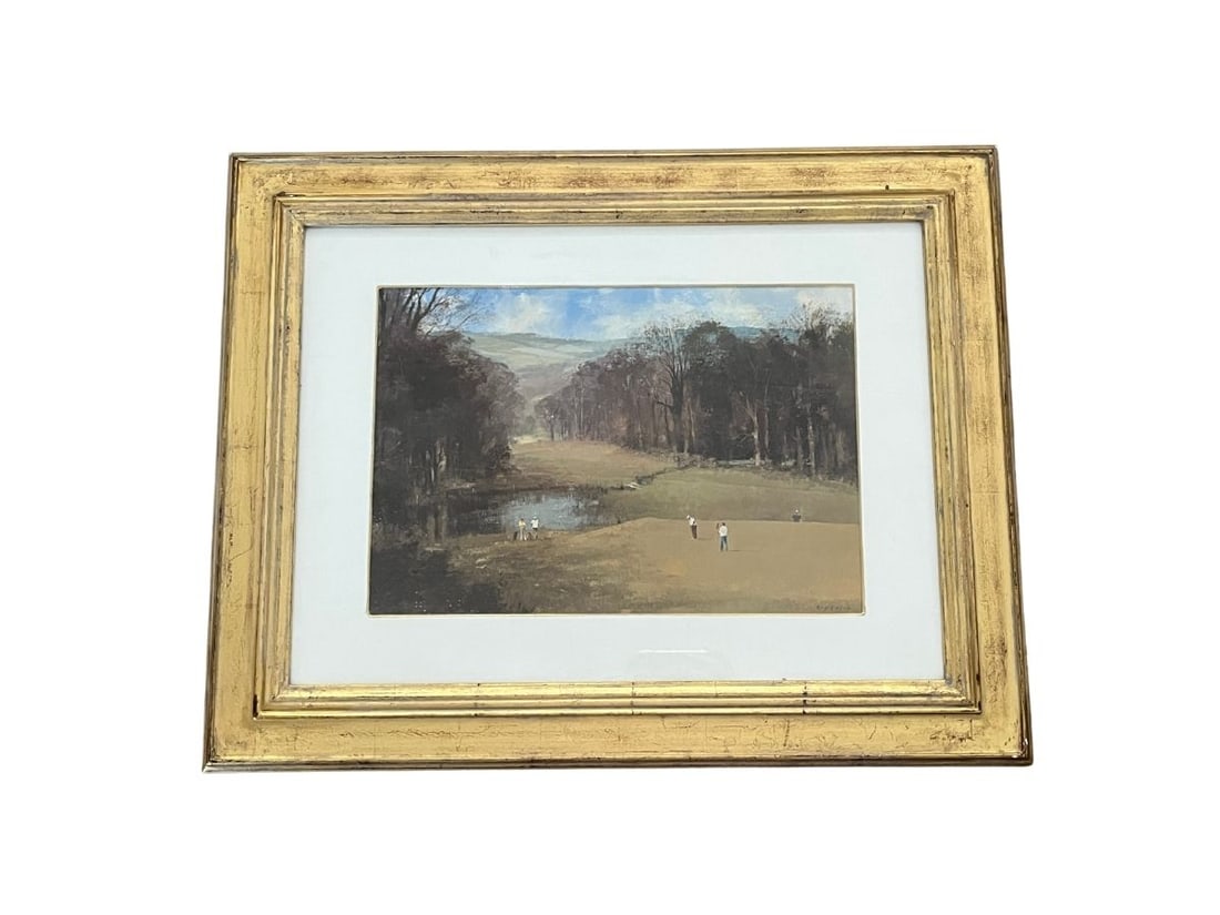 Large Framed Print of Golfers by Roy Perry: 31in w x 24.25in h x 1in d