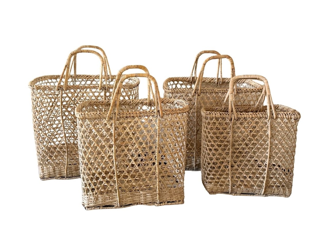 Set of Whitewash Woven Market Baskets (1 of 1)