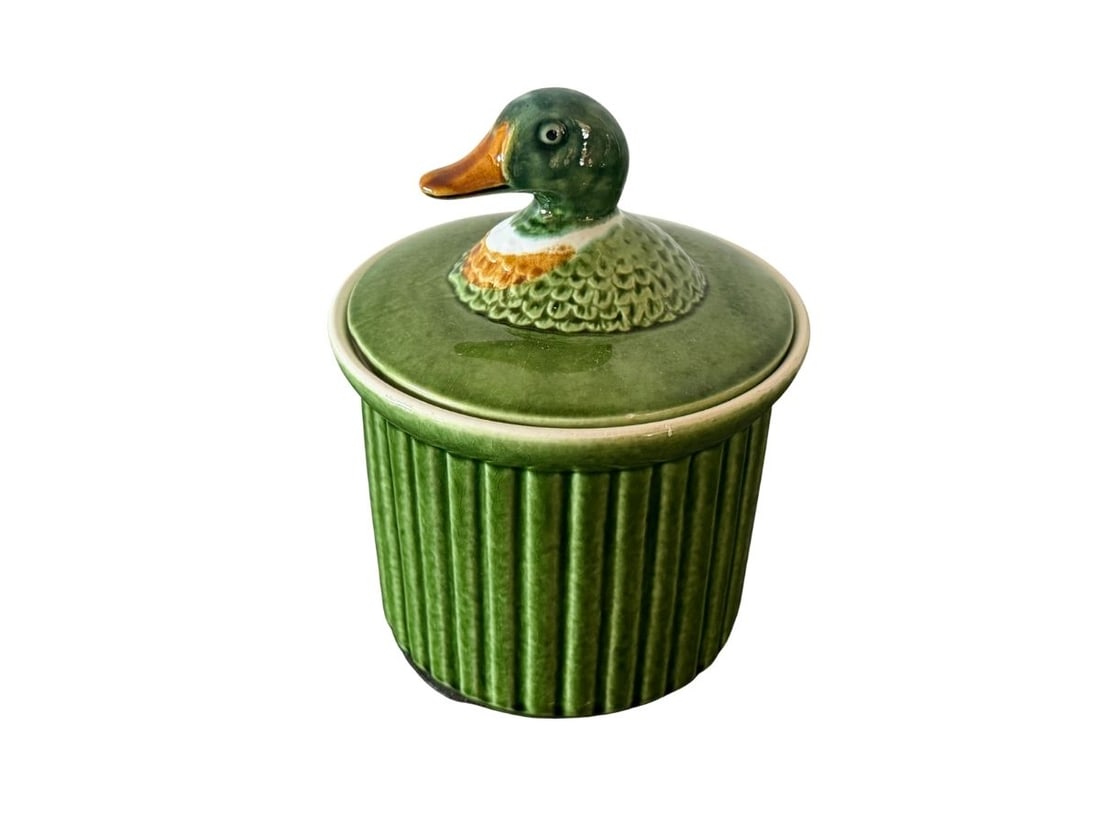 Portuguese Ceramic Duck Tureen: 7.5in h