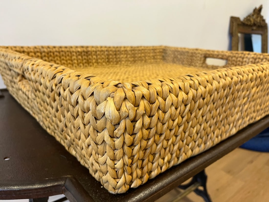 Extra Large Vintage Seagrass Tray - 4