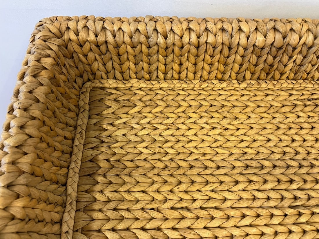 Extra Large Vintage Seagrass Tray - 5