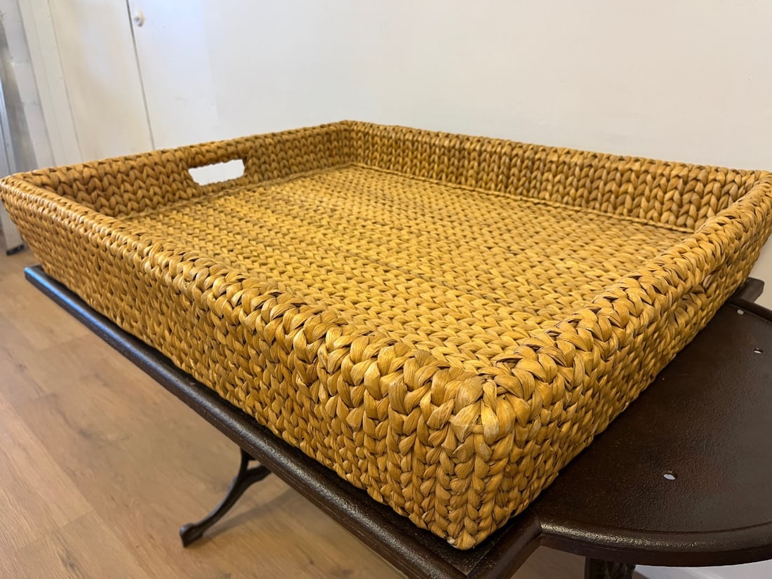 Extra Large Vintage Seagrass Tray - 6