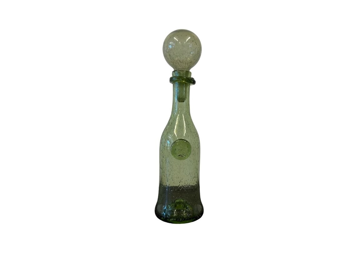 Verrerie de Biot Vintage Hand-blown Bubble Glass Decanter (1 of 7)