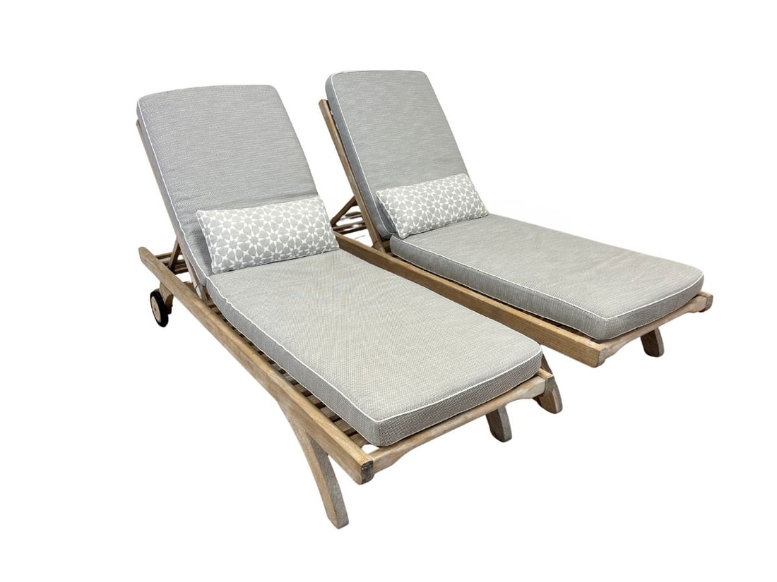 Barlow Tyrie Chaise Lounges with Drink Tray, Pair (1 of 10)