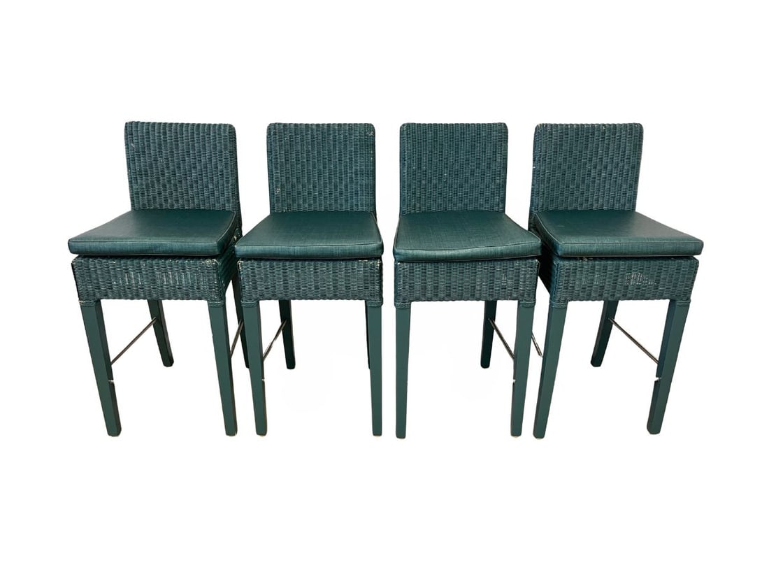 Lloyd Loom Bar Stools, Set of Four (1 of 9)