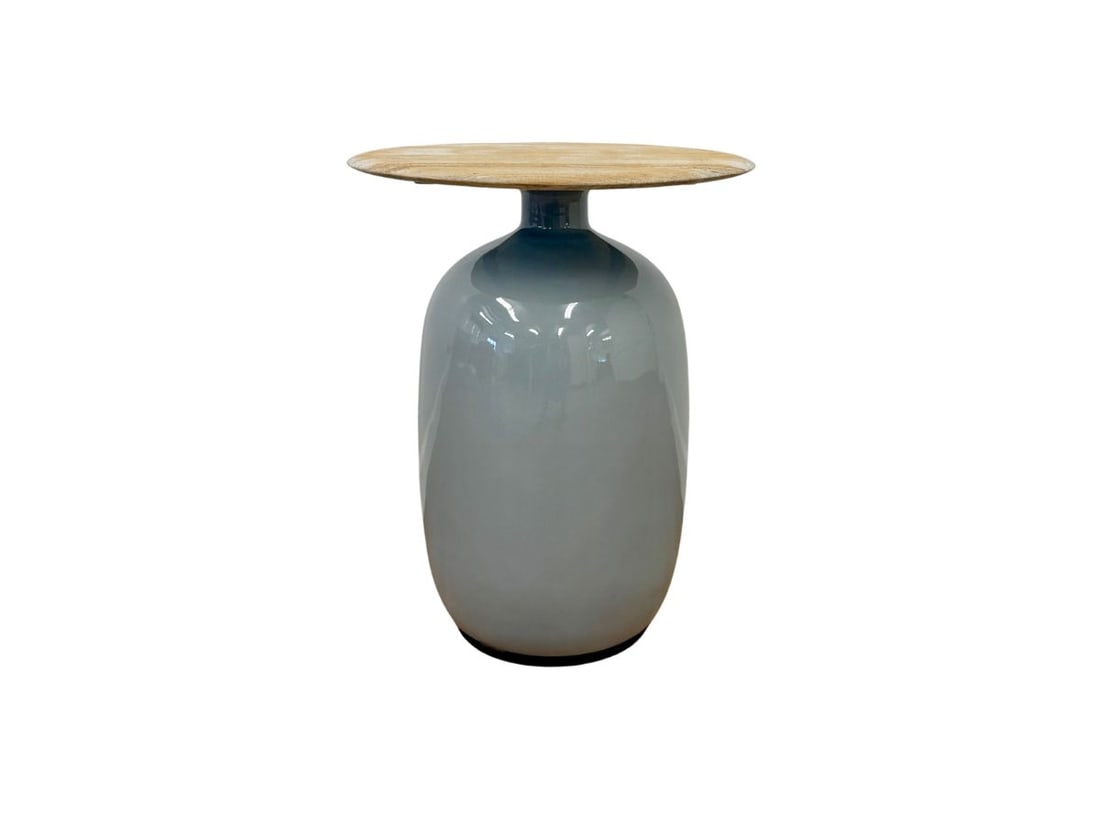Gloster Blow High Side Table: 16 in diameter x 20 in h, in Smoke