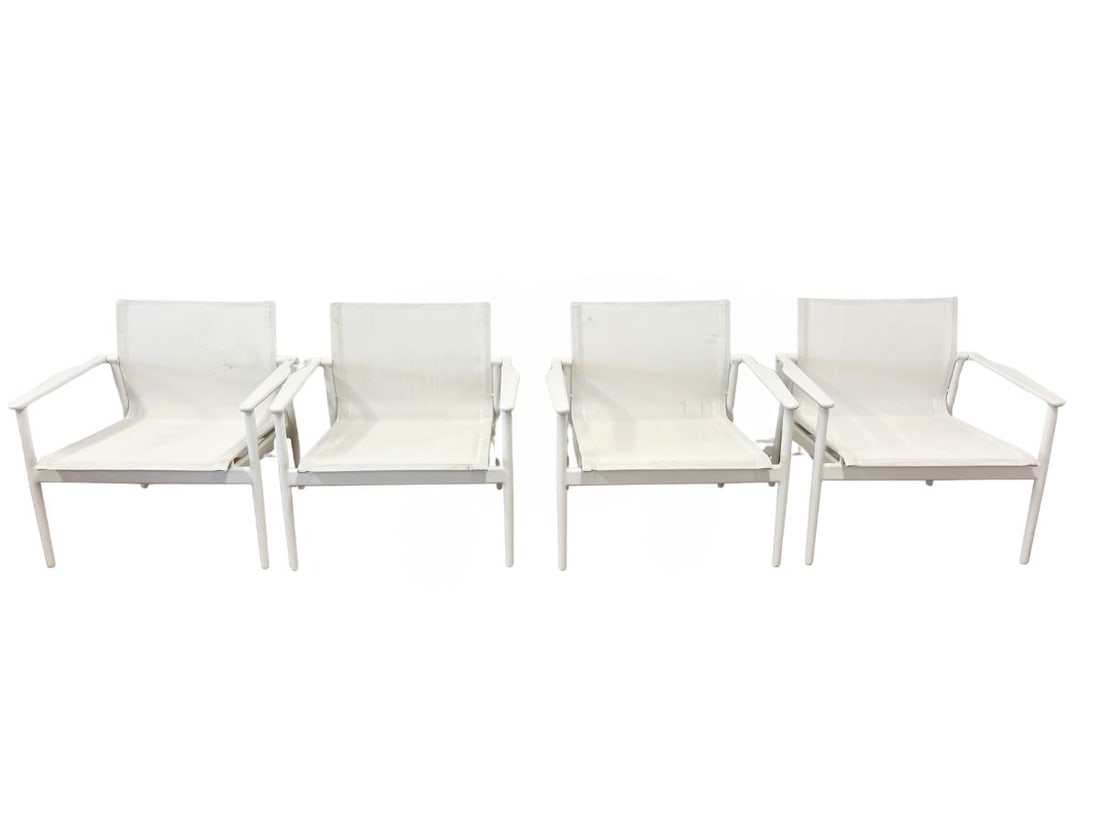 Gloster 180 Stacking Lounge Chairs, Set of 4: 31.75 in w x 28 in d x 3.25 in h, Seat height: 15 in , Arm height: 23 in