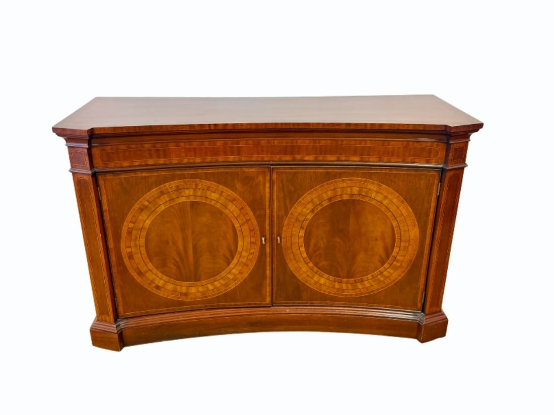 Wellington Hall Mahogany Sideboard with Circular Inlay: 55 in w x 21 in d x 34 in h