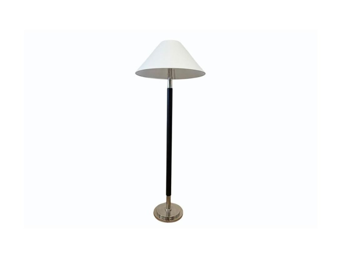 Ralph Lauren Garner Floor Lamp: 11 in diameter x 58 in h, Shade: 22 in diameter x 12.25 in h