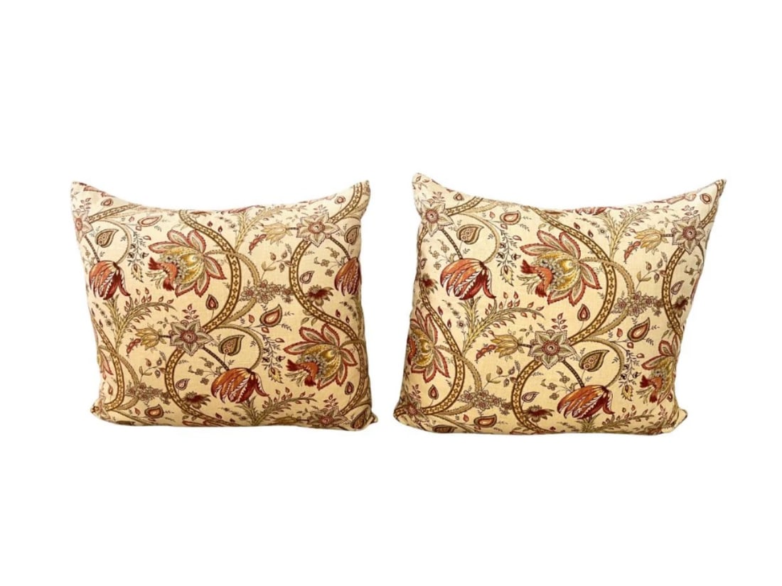 P Kauffman Biltmore Inn Floral Down Pillow, Pair: 22 in w x 18 in h