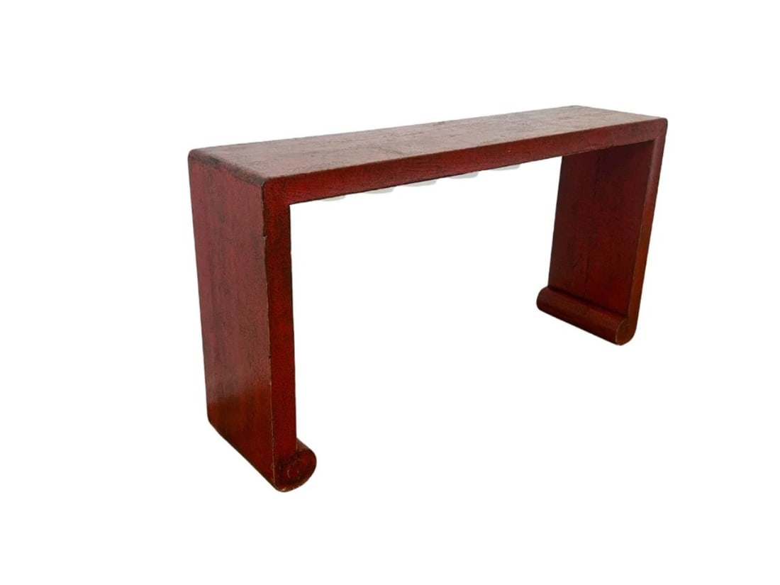Antique Chinese Red Lacquer Scroll Altar Table Console (1 of 8)