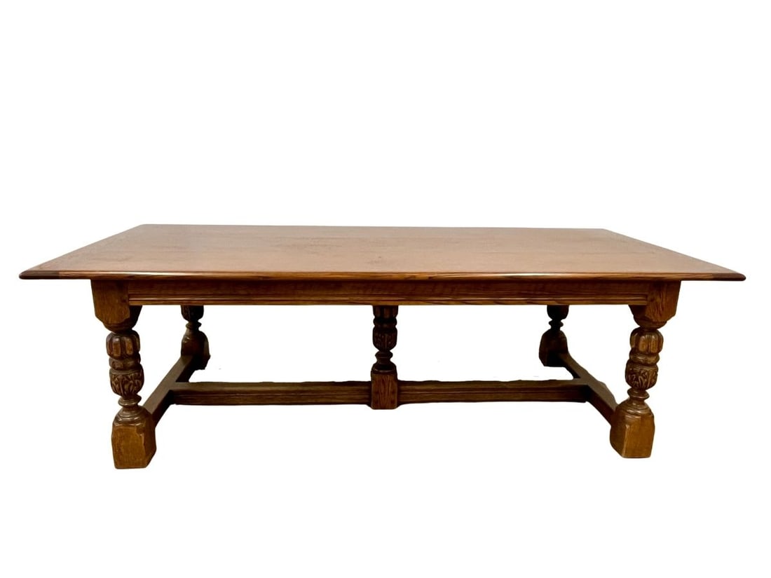 Antique Oak Refectory Table with Carved Legs (1 of 8)