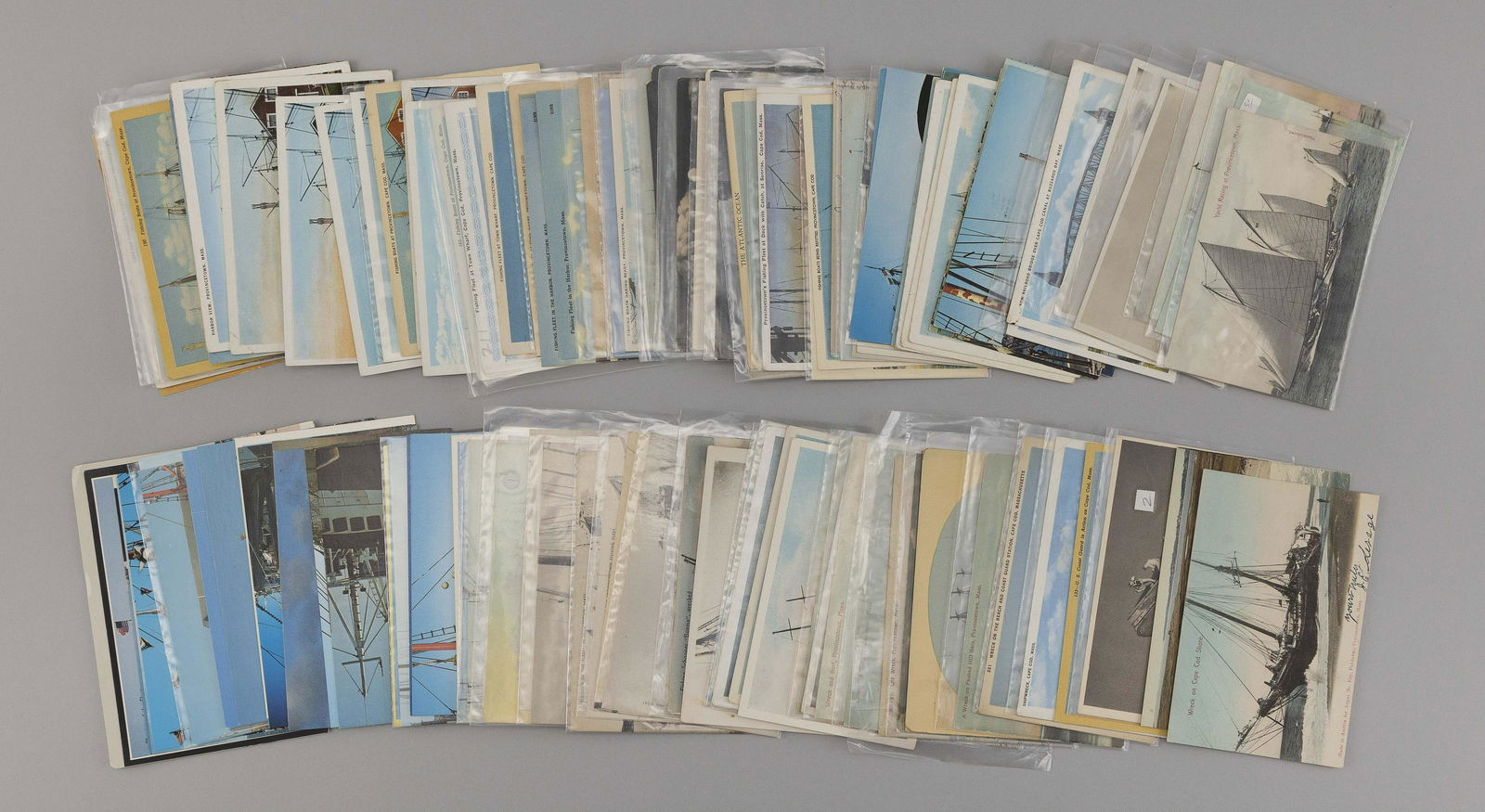 (CAPE COD: PROVINCETOWN BOATS AND SHIPWRECKS) 138: (CAPE COD: PROVINCETOWN BOATS AND SHIPWRECKS) 138 POSTCARDS Early To Late 20th Century Shipwrecks (25): On Peaked Hill Bars, saving men from wreck (use of breeches buoy), wreck of the Jason and real p