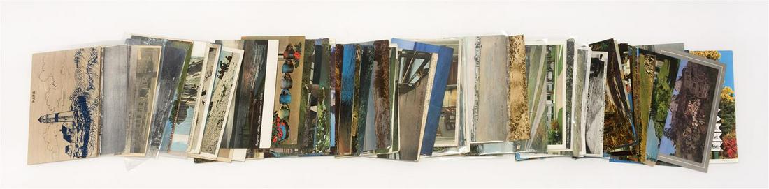 (MAINE) APPROX. 131 POSTCARDS Early: Homewood Dock in: (MAINE) APPROX. 131 POSTCARDS Early to Mid-20th Century Early: Homewood Dock in Homewood, '16 Lafayette in Portland, Stone Haven in Winter (Cape Porpoise), Main Street in Dixfield, Song Service at Oce