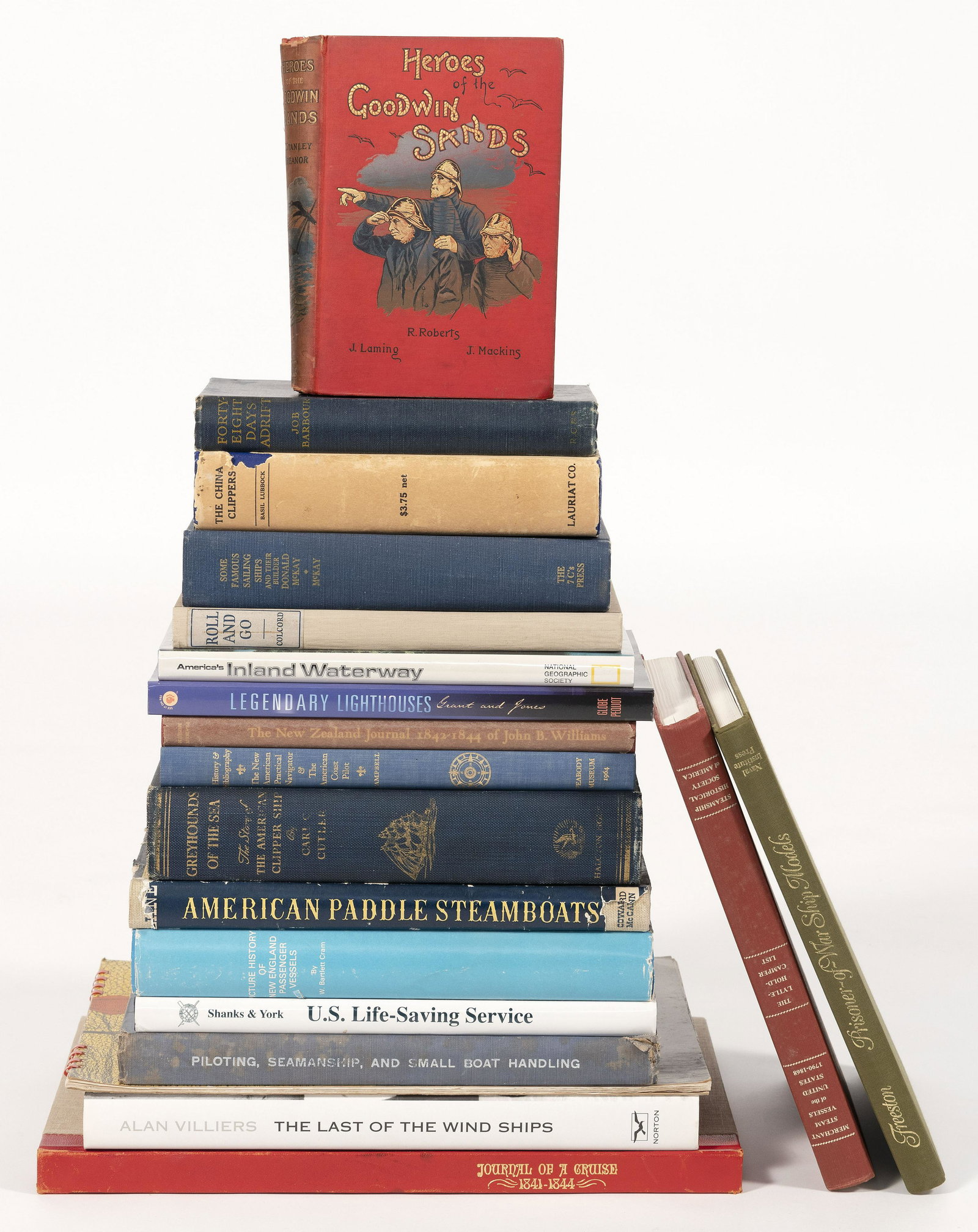 NINETEEN BOOKS ON LIFE-SAVING, LIGHTHOUSES, CLIPPER: NINETEEN BOOKS ON LIFE-SAVING, LIGHTHOUSES, CLIPPER SHIPS AND OTHER MARINE TOPICS Sizes, bindings and conditions vary. Some illustrated.