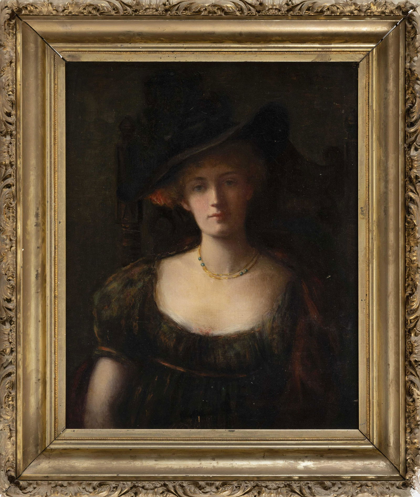 BOSTON SCHOOL, Circa 1900, Portrait of a woman wearing (1 of 2)