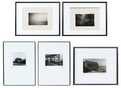 JANE BOOTH VOLLERS, United States, Contemporary, Two: JANE BOOTH VOLLERS United States, Contemporary Two silver gelatin prints depicting Cape Cod, Massachusetts, one titled "Woodway", a view of a back road in the Punkhorn, and a coastal scene. Together w