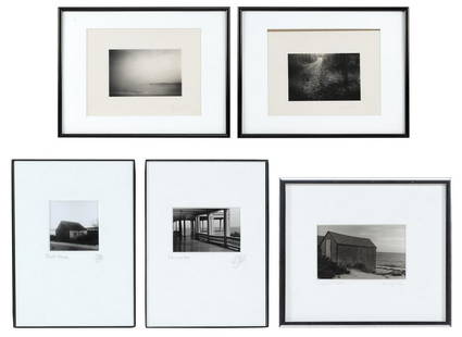 JANE BOOTH VOLLERS United States, Contemporary Two: JANE BOOTH VOLLERS United States, Contemporary Two silver gelatin prints depicting Cape Cod, Massachusetts, one a coastal scene and the other titled "Woodway", a view of a back road in the