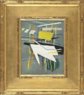 LUCILE E. LUNDQUIST BLANCH New York/South: LUCILE E. LUNDQUIST BLANCH New York/South Carolina/California/Minnesota, 1895-1981 Abstract. Signed lower right "Lucile Blanch". Oil on panel, 10" x 8". Framed 17" x 15".