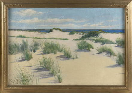 CHARLES ABEL CORWIN New York/California/Illinois,: CHARLES ABEL CORWIN New York/California/Illinois, 1858-1938 "Cape Cod", likely Race Point Light, Provincetown. Signed and titled lower left "Charles Abel Corwin S.W.A. Cape Cod, Mass". Oil on canvas,