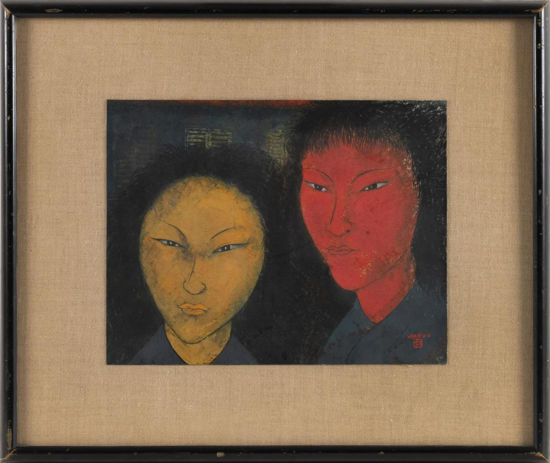 JAPANESE GOUACHE PAINTING BY NAKAMURA NAONDO 20th (1 of 3)