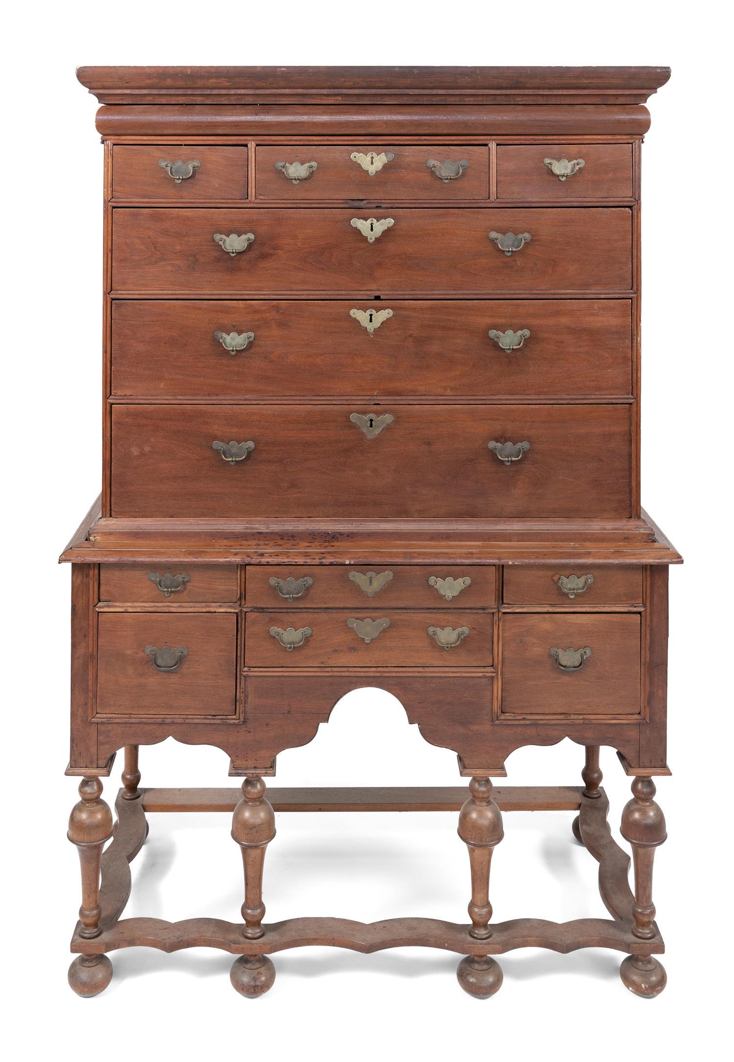 WILLIAM & MARY HIGHBOY America, Early 18th Century (1 of 3)