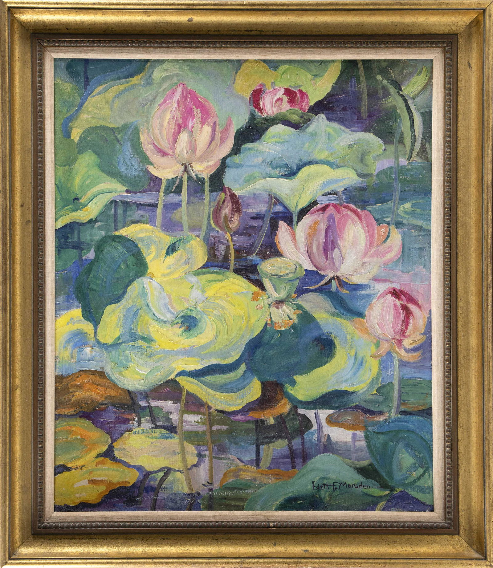 EDITH F. MARSDEN (Massachusetts, 1880-), "Lotus in (1 of 3)