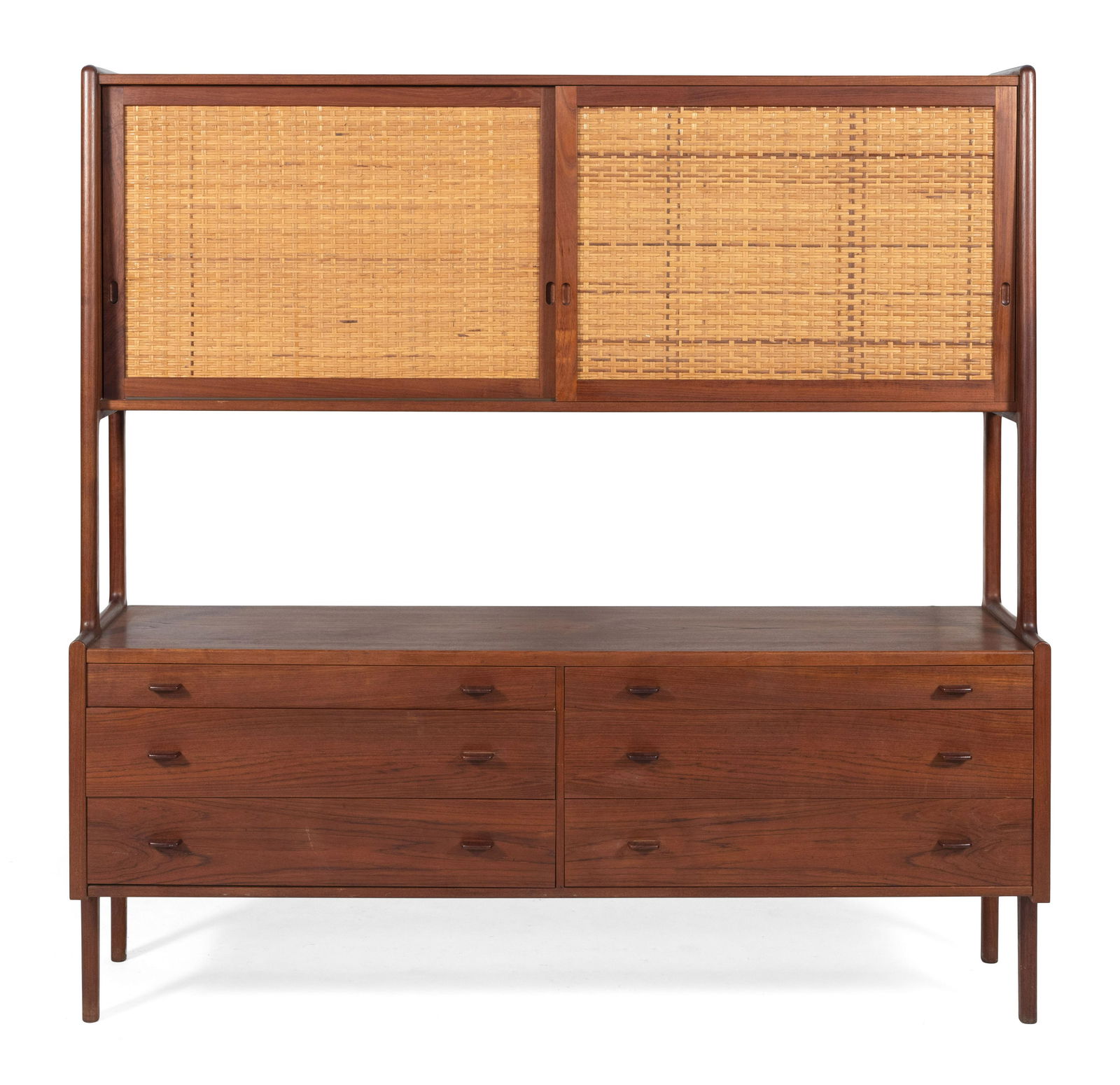 HANS WEGNER FOR RY MOBLER TEAK AND RATTAN CREDENZA (1 of 1)