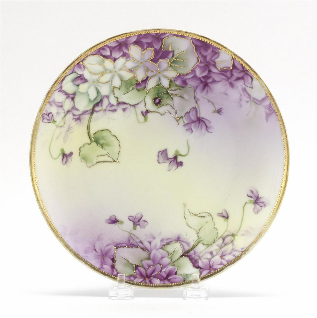 NIPPON PORCELAIN PLATE With decoration of violets. Van (1 of 2)