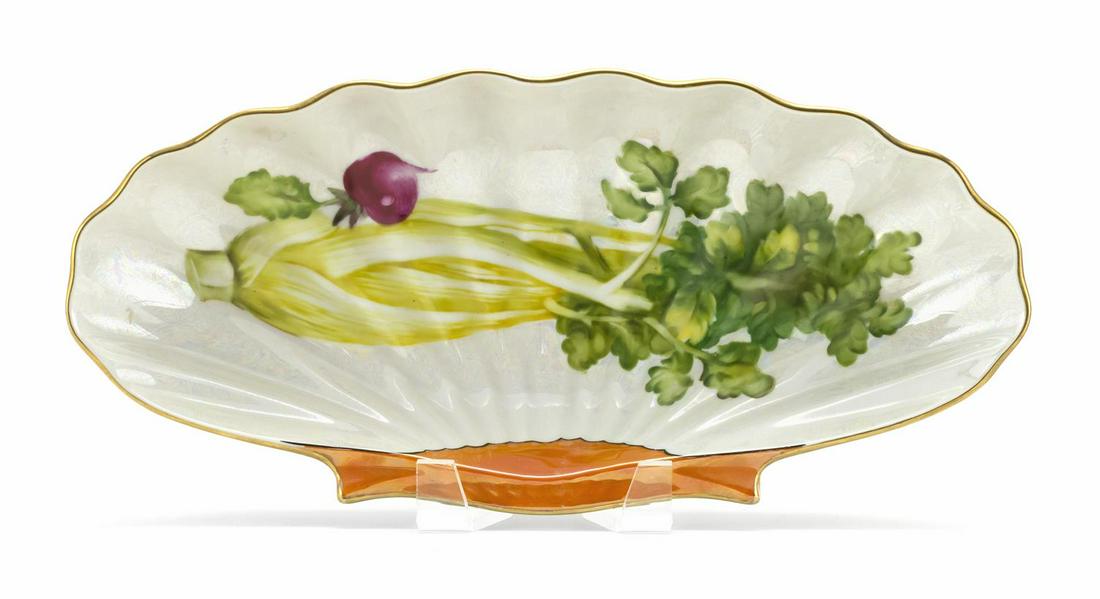 NORITAKE PORCELAIN CELERY DISH In shell form, with (1 of 2)