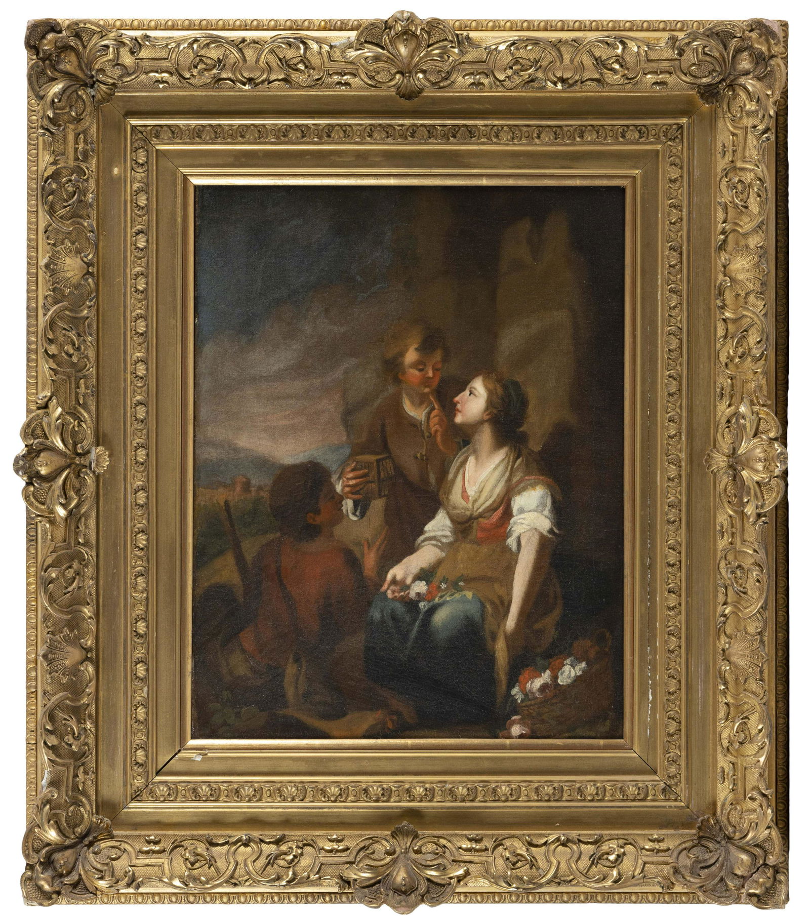 CONTINENTAL SCHOOL (19th Century), Three figures in a (1 of 2)