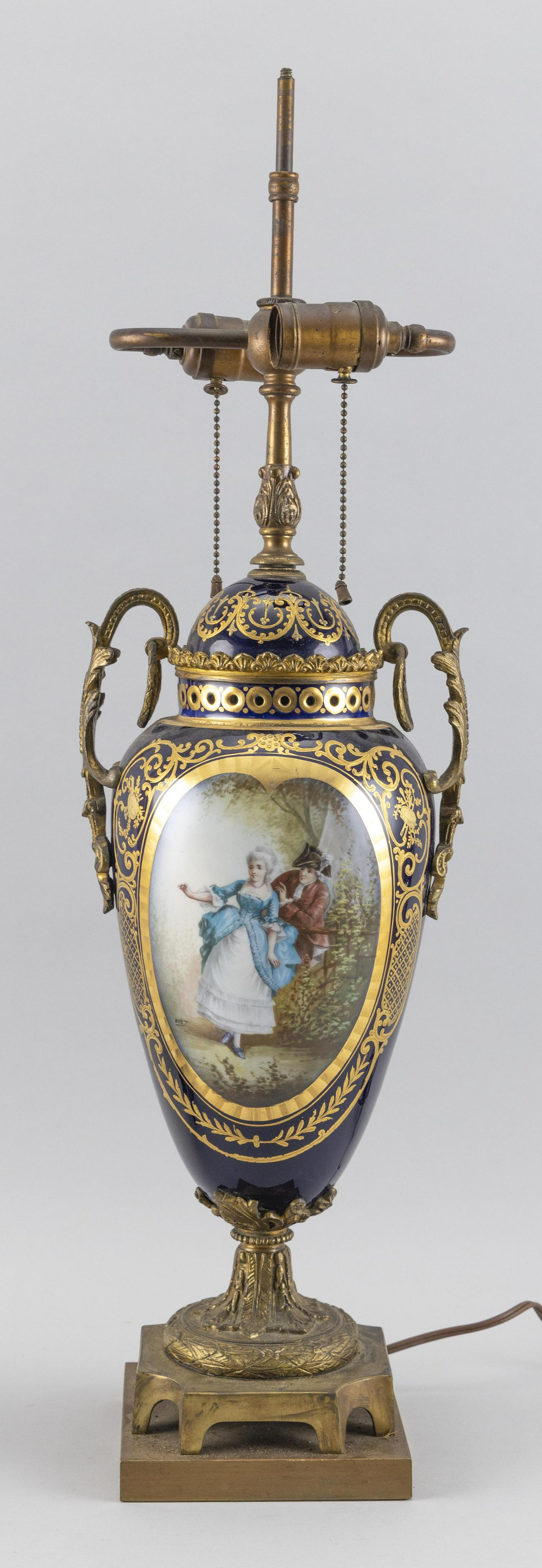 SÈVRES-STYLE PORCELAIN COVERED URN Late 19th Century (1 of 2)