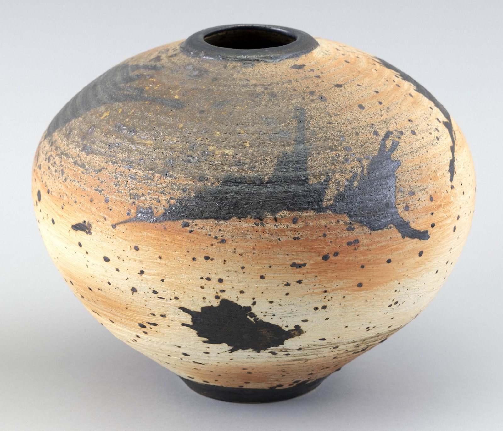 VIVIKA AND OTTO HEINO (New York/Connecticut/California,: VIVIKA AND OTTO HEINO New York/Connecticut/California, 1910-1995 and 1915-2009 Black and White Jar, 1994. Incised mark on underside. Ceramic, height 7.75".