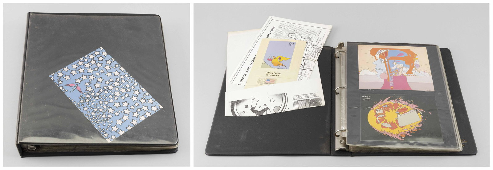 PETER (FINKLESTEIN) MAX (New York/Germany, b. 1937),: PETER (FINKLESTEIN) MAX New York/Germany, b. 1937 Portfolio of approx. 88 postcard-size prints. Includes one signed artist's proof edition. Binder 11.5” x 10”.