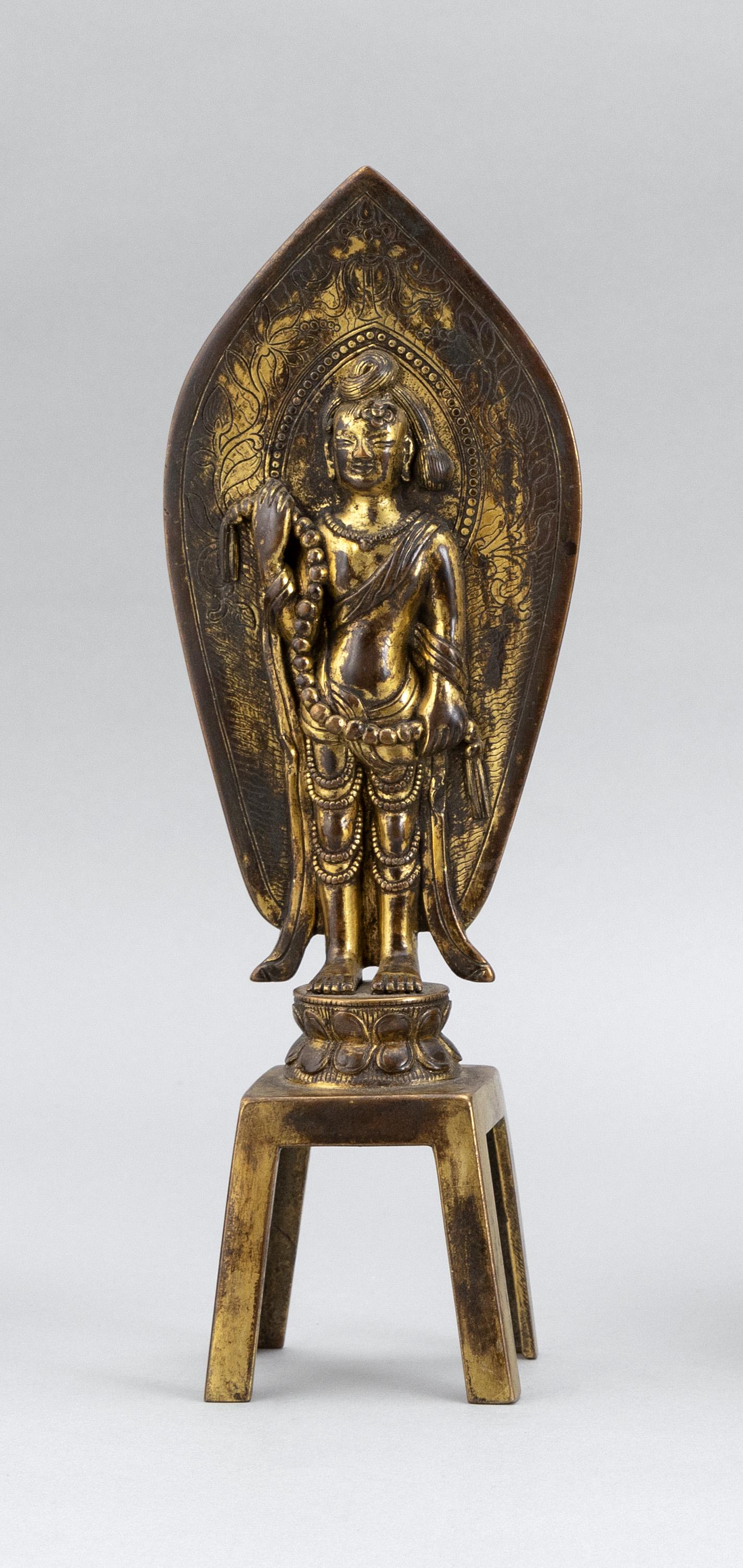 CHINESE GILT BRONZE VOTIVE FIGURE 19th Century Height (1 of 7)