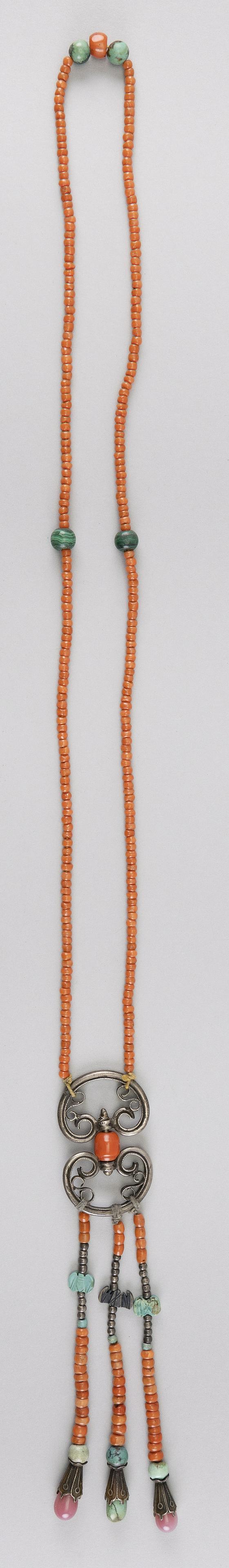 MONGOLIAN CORAL, TURQUOISE, MALACHITE, GLASS AND SILVER (1 of 6)